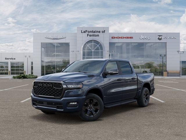 2026 RAM Ram 1500 RAM 1500 BIG HORN CREW CAB 4X4 5'7' BOX in Forged Blue Metallic Exterior Paint — front three-quarter view