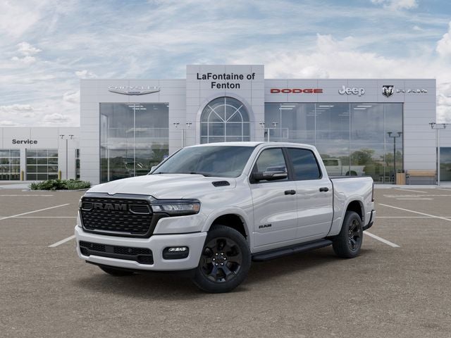 2026 RAM Ram 1500 RAM 1500 BIG HORN CREW CAB 4X4 5'7' BOX in Bright White Clear-Coat Exterior Paint — front three-quarter view