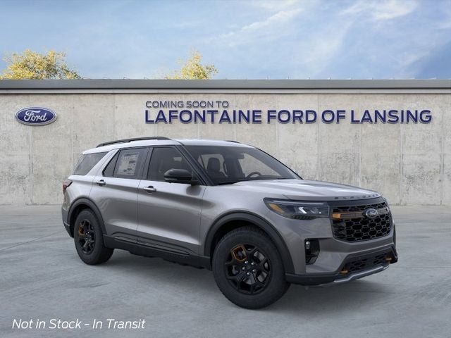 2026 Ford Explorer Tremor in Gray Metallic — front three-quarter view