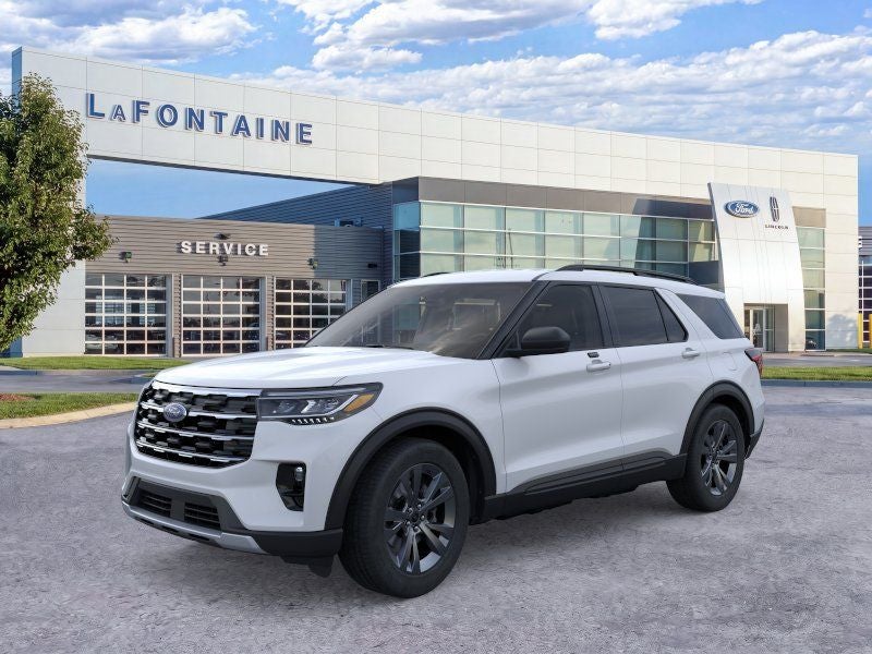 2026 Ford Explorer Active in White Metallic — front three-quarter view
