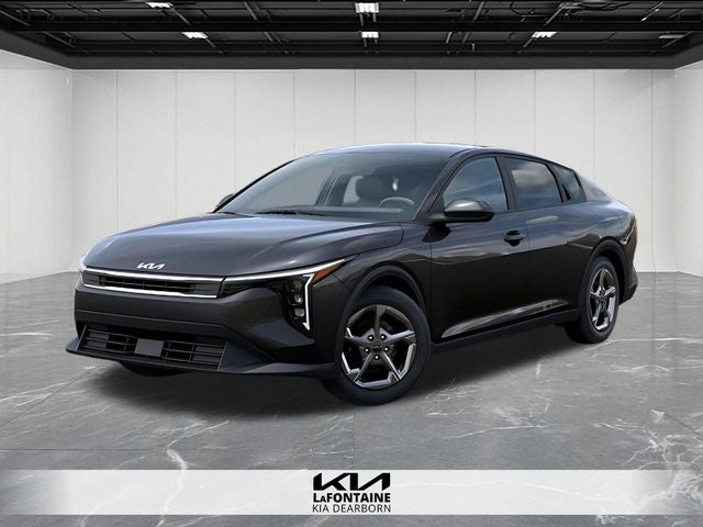 2026 Kia K4 LXS in Interstellar Gr — front three-quarter view