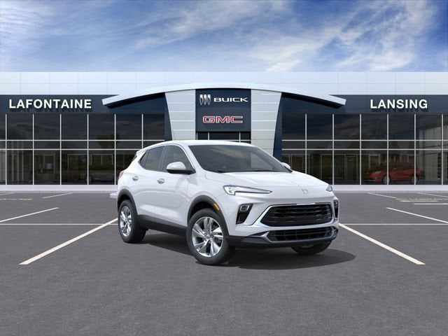2026 Buick Encore GX Preferred in Summit White — front three-quarter view