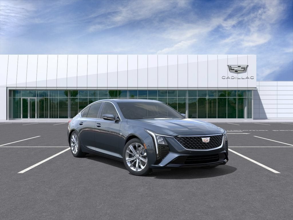 2026 Cadillac CT5 Premium Luxury in Deep Space Metallic — front three-quarter view