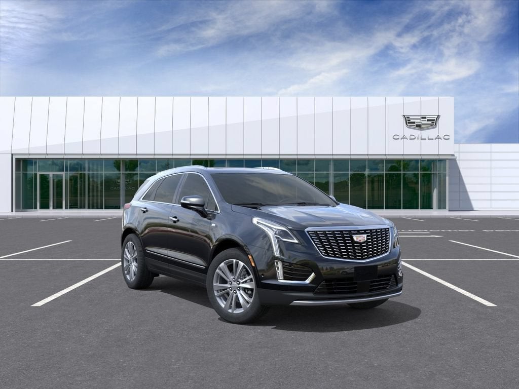 2026 Cadillac XT5 Premium Luxury in Stellar Black Metallic — front three-quarter view