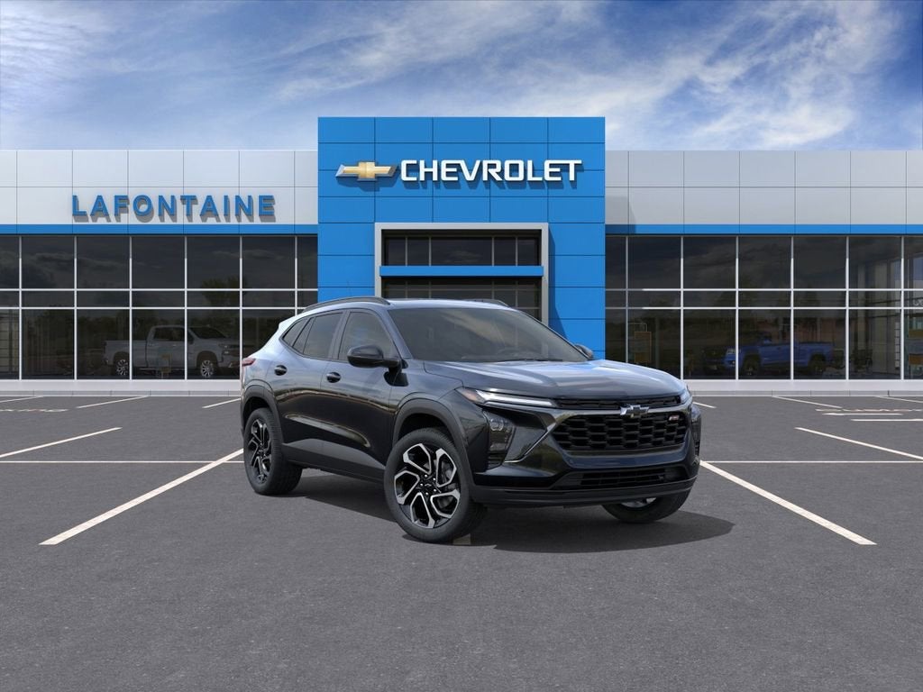 2026 Chevrolet Trax 2RS in Mosaic Black Metallic — front three-quarter view